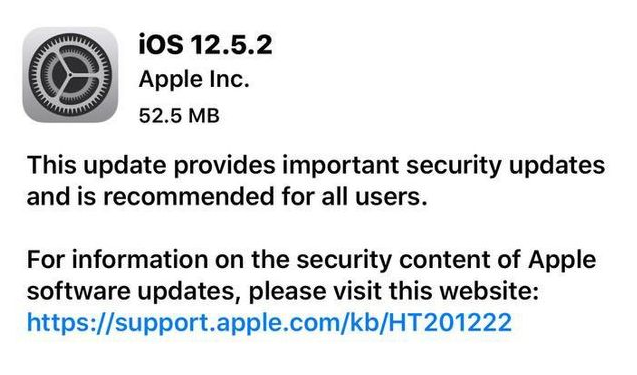 孝义苹果手机维修分享iOS12.5.2发布，建议所有老苹果用户安装 